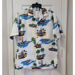 Santa In Paradise Christmas Hawaiian Shirt L